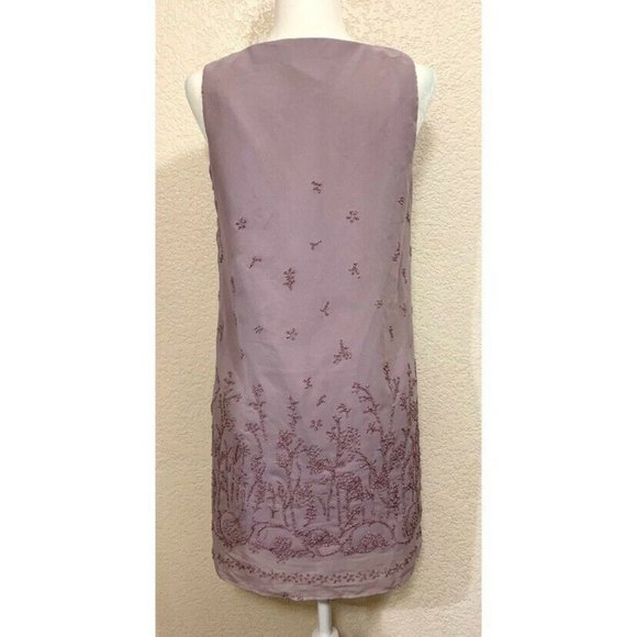 J.R. Nites by Caliendo Vintage 90s Lilac Purple Beaded Shift Dress - Picture 2 of 6